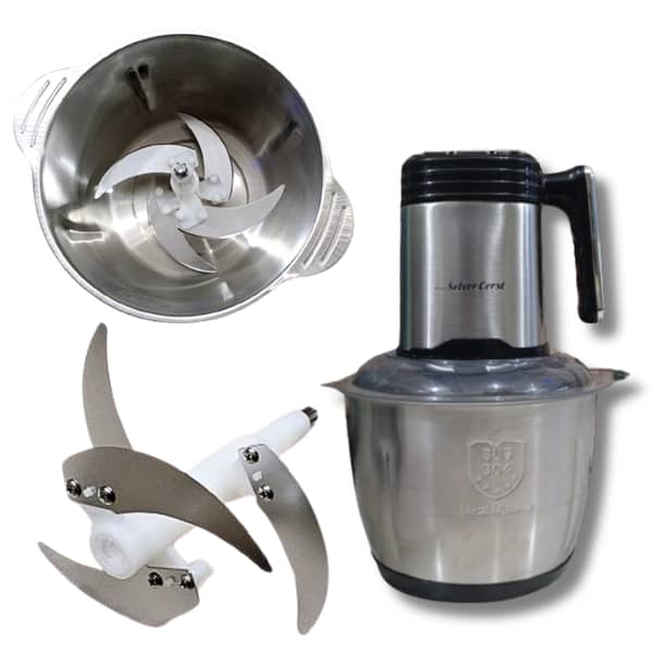 Silver Crest Hand Blender and Chopper - Electric Meat Chopper and Multi-Function Food Processor with 3L Capacity