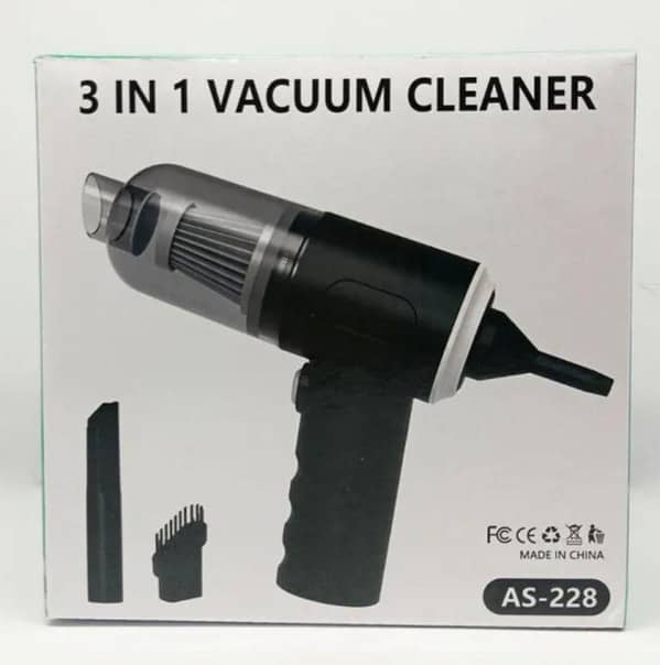 3-in-1 Rechargeable Car Vacuum, Mini Air Blower, and Balloon Pump - Wireless Handheld Cleaner for Home, Office, Pet Hair, and Upholstery
