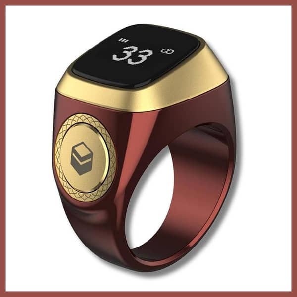 Muslim iQibla Zikr Ring Lite - Digital Tasbeeh Counter and Prayer Reminder with OLED Display and Bluetooth Connectivity