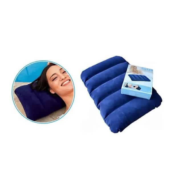 Intex Downy Inflatable Travel Pillow - Premium Fabric Quality, Waterproof and I-Beam Design (Model 68672)