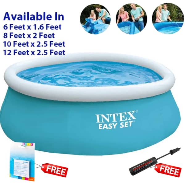 Intex Inflatable Swimming Pool for Kids and Adults - Available in Sizes 6FT, 8FT, 10FT, and 12FT (Models 28101, 28106, 28120, 28130)