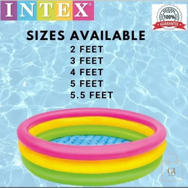 INTEX 2ft Sunset Glow Inflatable Baby Pool for Kids - 2 Feet Bath Tub