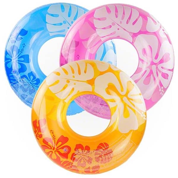 INTEX 36" Clear Color Swim Tube with Flower Graphics