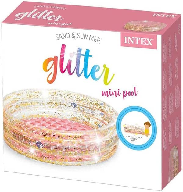 INTEX Glitter Mini Pool - 34" x 10" with Soft Base for Summer Fun