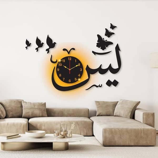 3D Wooden Wall Clock by Latest - Modern Design for Home, Living Room, Bedroom, Office, Hall, and Dining Room, DIY Decorative Piece