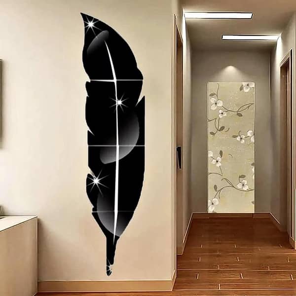 Acrylic 3D Leaf Mirror Wall Stickers for Home Decoration in Living Room and Bedroom