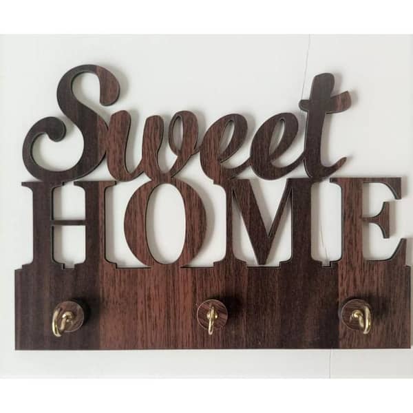 3D Sweet Home Keyholder - Laser Cut MDF Wall Decor for Home and Office, Ideal for Key Management and Gifting