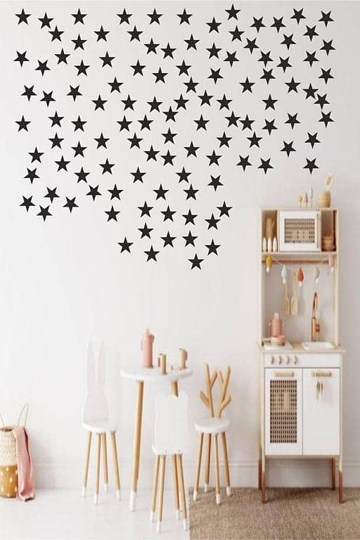Pack of 30 Self-Adhesive Star Wall Stickers by Premium - Modern Vinyl Decor for Bedrooms, Living Rooms, Nurseries, and More