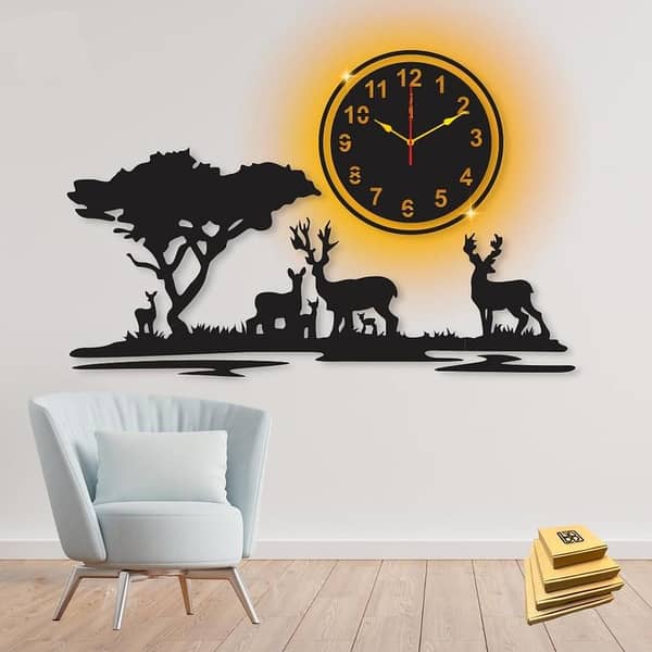 3D Wooden Jungle Wall Clock - Quartz Numeral DIY Design for Home and Office Decor, Ideal for Living Rooms and Gift Giving