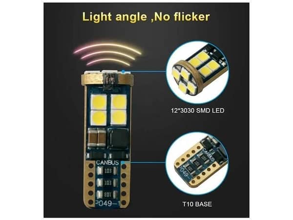 T10 Canbus LED Parking Bulbs - 12 LED Super Bright Set of 2