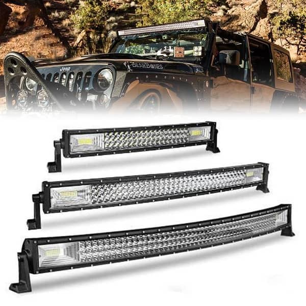 32-Inch Super Bright LED Light Bar with 3 Rows of Curved Lights - 6000K Color Temperature