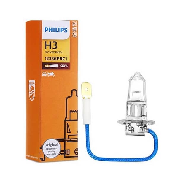 Philips H3 Rally Vision Headlight Bulbs - 1 Pair, 100 Watts for Enhanced Fog and Headlight Performance