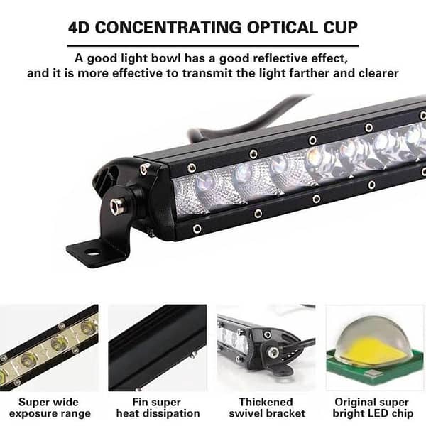 32-Inch Slim LED Light Bar with Osram Chips and 6500K Color Temperature