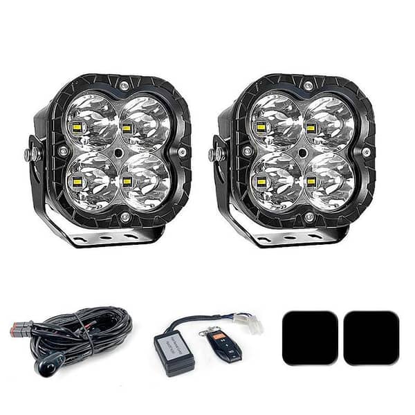 5-Inch Round Spot/PODs for Off-Road Vehicles - 80 Watts - White and Yellow - Pair of Two