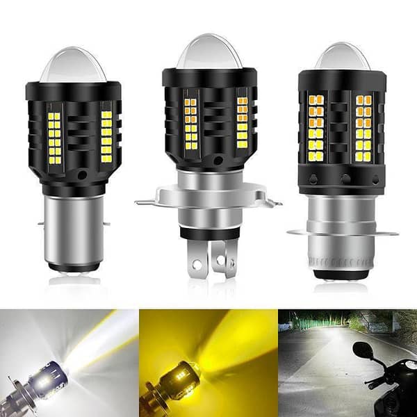 X-7SEVEN Apollo Series Dual Colour Bike LED Lights - White and Amber - 35 Watts, 5000 Lumens - BA20D/M5/S2 for Pridor/GS150 Old Model - One Year Warranty