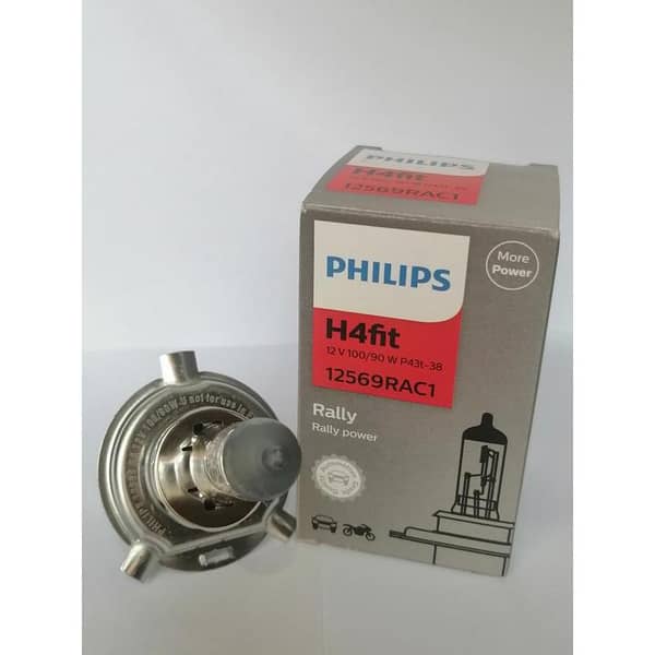Philips H4 Rally Headlight Bulbs - 100/90 Watts - Made in Poland - Set of 2