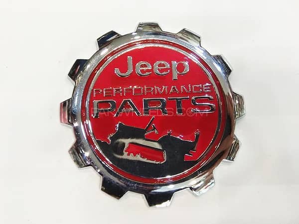 Red Metal Logo for Jeep Performance