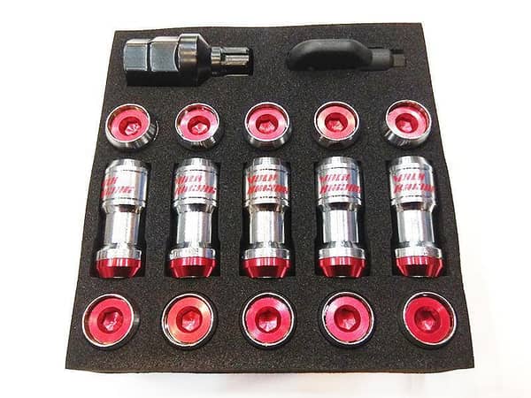 Red Universal Lug Nuts for Car Wheels - 20-Piece Set