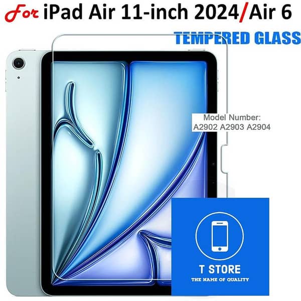 Tempered Glass Screen Protector for 2024 iPad Air 11-inch (6th Generation) Models A2899 A2900 A2902