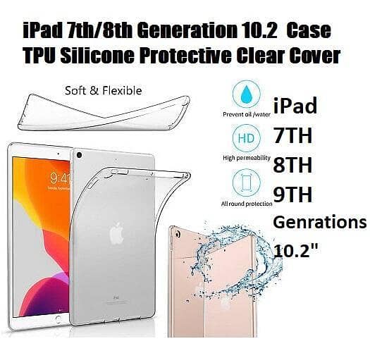 Silicone Shockproof Bumper Case for iPad 7th, 8th, and 9th Generation - 10.2 inch Clear Airbag Design