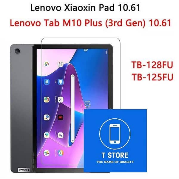 Screen Glass Protector for Lenovo Tab M10 Plus (3rd Gen) - Compatible with TB125FU XU and TB128FU XU Models