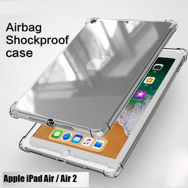 Silicone Case for iPad Air, iPad Air 2, iPad 5th, and iPad 6th Generations - TPU Anti-Knock Cover with Airbag Protection