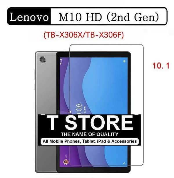 Lenovo Tab M10 HD (2nd Gen) Tempered Glass Screen Protector for TB-X306X, X306F - 10.1 Inch
