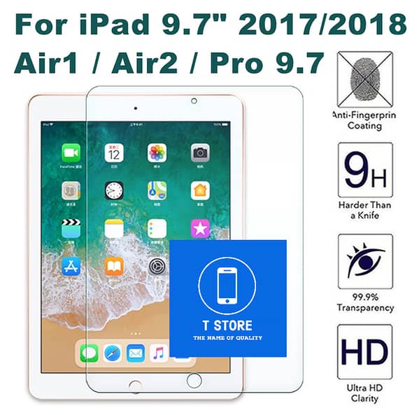 iPad Air, Air 2, Pro 9.7, and 5th/6th Gen 9.7-inch Screen Glass Protector