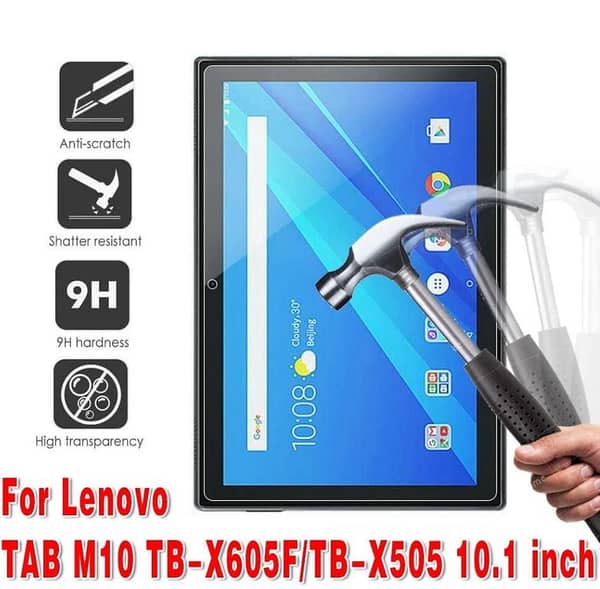 Tempered Glass Screen Protector for Lenovo TAB M10 TB-X605F/TB-X505, 10.1 Inch, 9H Clear Protection