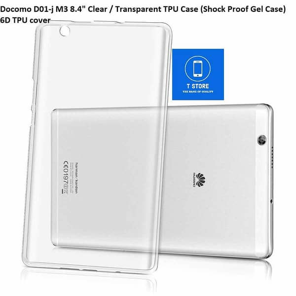 TPU Case for Docomo D01-j M3 8.4" - Clear and Transparent Shockproof Gel Cover with 6D Protection