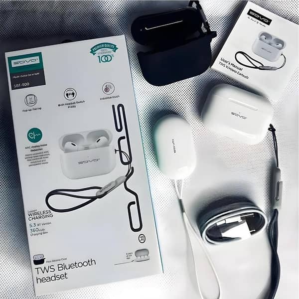 SOVO Buzzer Pro TWS Wireless Earbuds with ENC, High-Quality Sound, Volume Control, and Pop-Up Connection