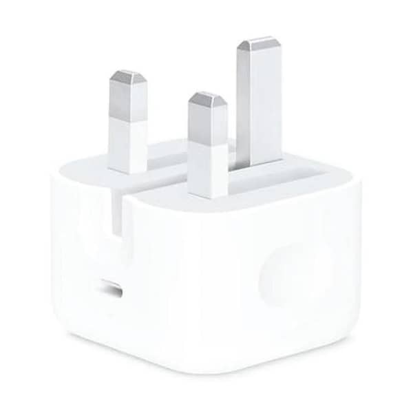20W USB-C Power Adapter with 3PIN US Plug for Fast Charging of iPhone, AirPods, and iPad
