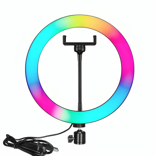 10-Inch RGB LED Ring Light (26cm) with Multicolor Lighting Options for Photography and Video