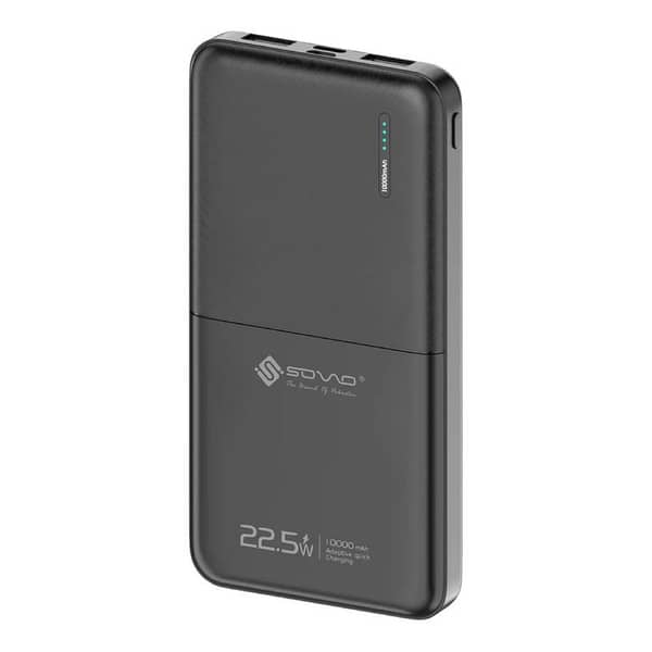 SOVO SBP-605 Power Bank - 10000 mAh Capacity with 22.5W Fast Charging, Dual Ports, and USB-C PD Support