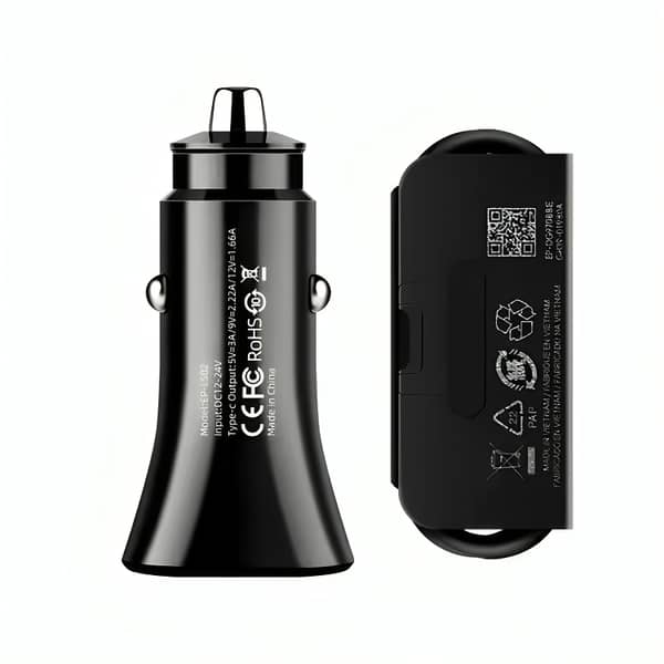 Samsung 25W Car Charger with USB-C Cable | Fast Type-C Charging Adapter for All Compatible Devices