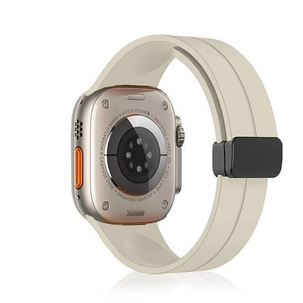 Magnetic Silicone Watch Straps for Watch Ultra - Compatible with 49mm, 45mm, 44mm, 42mm Sizes, Featuring a Secure Magnet Buckle