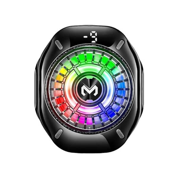 MEMO CX10 Phone Cooler: Magnetic & Clip-On RGB Fan with Digital Temperature Display for Gaming on iPhone & Android