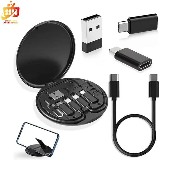 60W 5-in-1 Data Cable Set - USB to Type-C, USB to iPhone, Type-C to Type-C, Type-C to iPhone, Type-C to Micro USB for Universal Device Charging