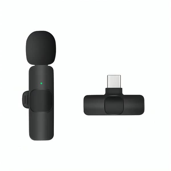 K8 Wireless Lavalier Microphone for Mobile Devices with Type-C and Lightning Support