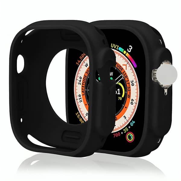 Soft Silicone Protective Case for 49mm Apple Watch Ultra & Ultra 2 – Flexible and Shockproof with Full Edge Coverage