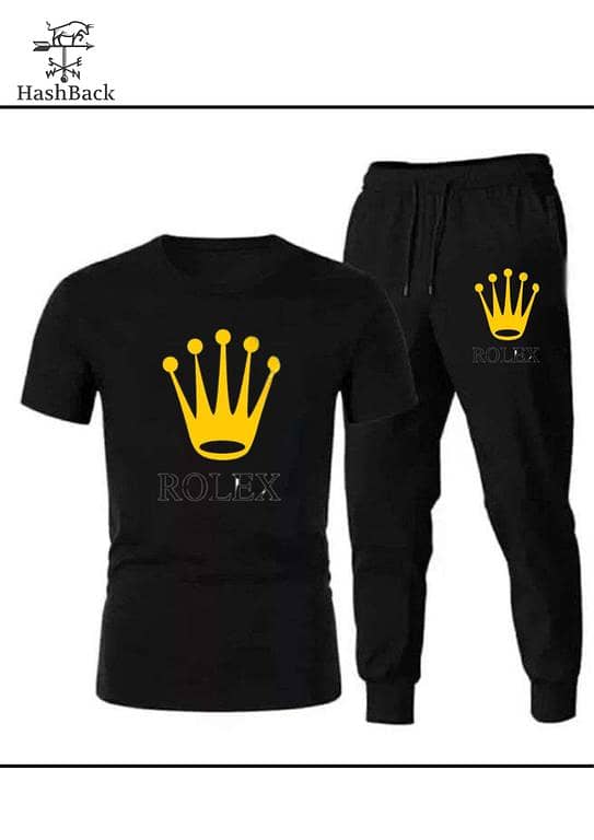 Men's Jersey Tracksuit Set: Hashback Rolex T-shirt and Trouser