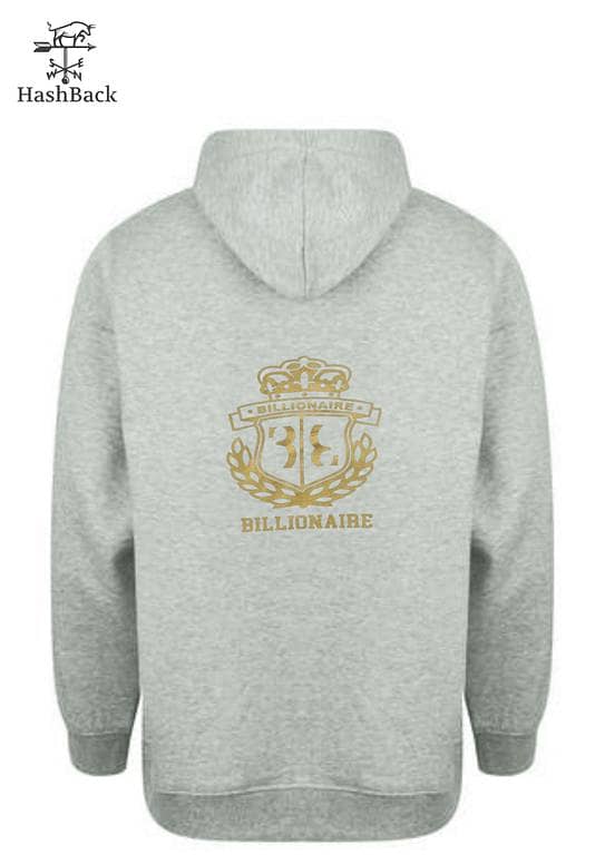 Billionair HashBack Men's Winter Hoodie with Printed Design and Zipper