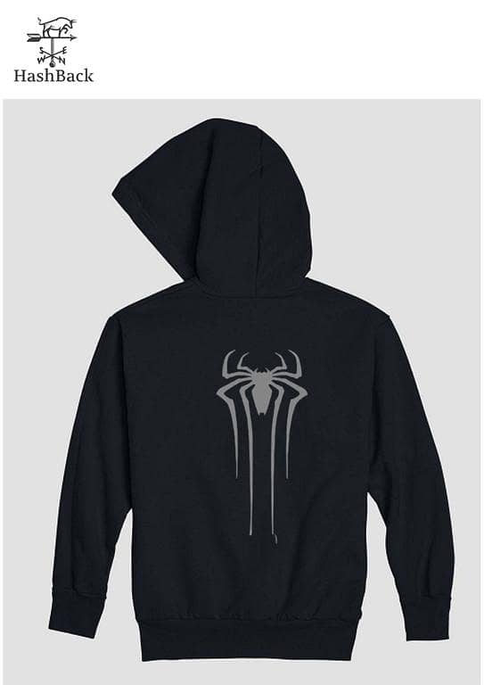 HashBack Men's Winter Hoodie with Zipper - Spider Print