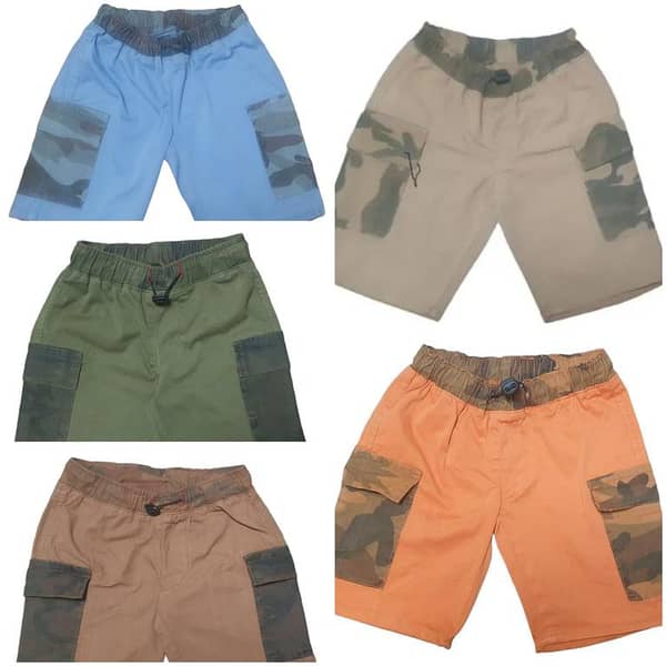 HashBack Pack of 5 Multicolor Stretchable Kids Shorts for Men