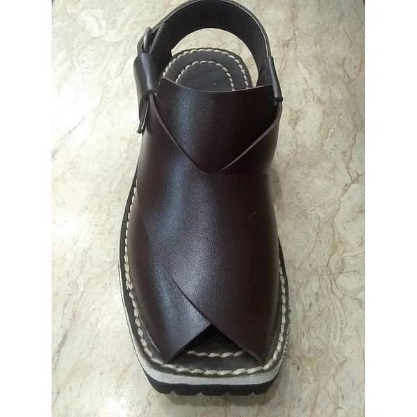 Lightweight Hashback Brown Peshawari Chappal for Men