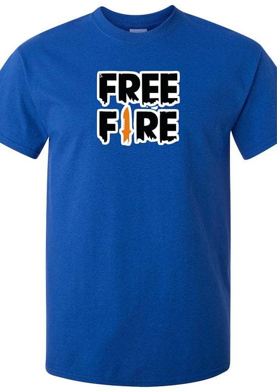 HashBack Men's Round Neck T-Shirt featuring 'FREE FIRE' Design