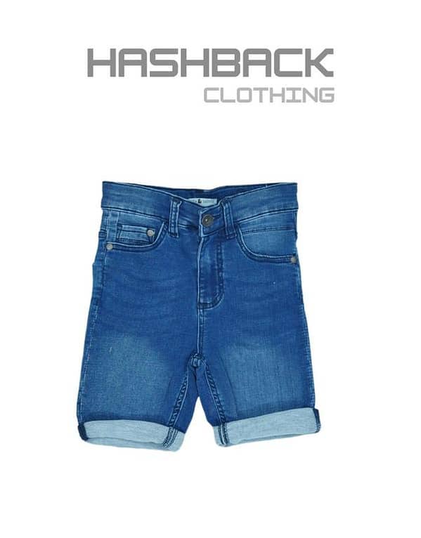 Non-Stretchable Denim Shorts for Kids with Adjustable Elastic Waistband