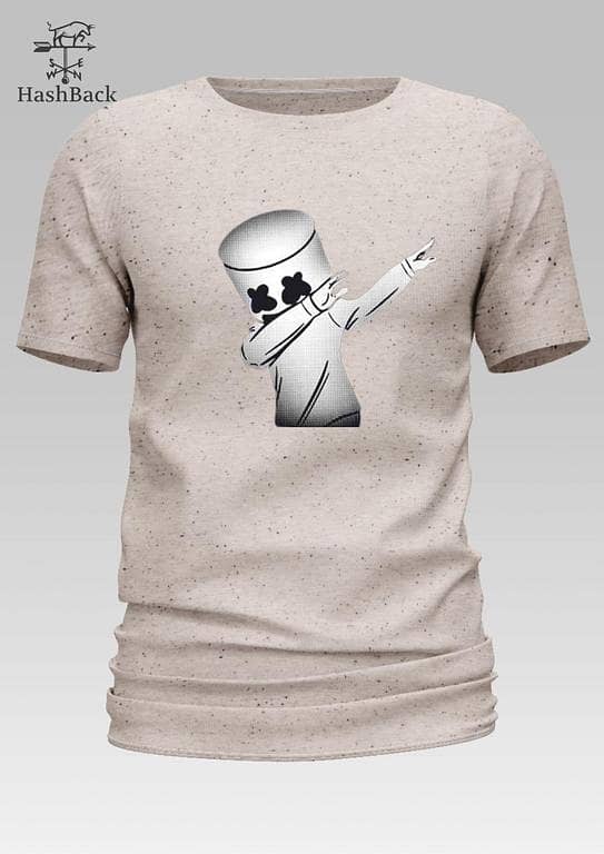 HashBack Oversized Premium Men's T-shirt with Marshmallow Print