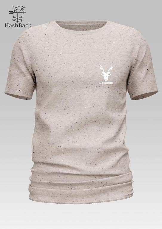 Markhor Printed Basic Oversized T-Shirt for Men - HashBack Crew Neck Style