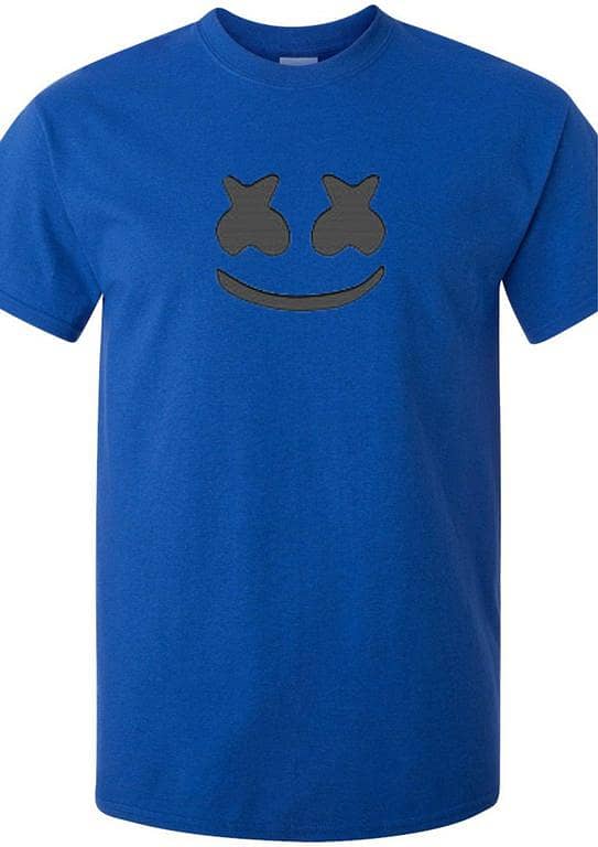 Men's White Crew Neck T-Shirt with SMILEY Design